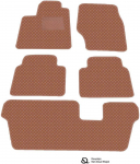 Eko odos kilimėliai QuiltyMats SEAT ALHAMBRA 2010-2020m. (7v., I, II ir III eilės) (Ruda / rudos siūlės)