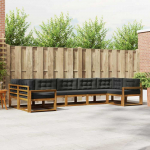 Lauko sofos komplektas su pagalve 7 pcs Natūralus ir antracitas