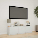 TV staliukas TV spintelė su LED Baltas 140 x 34 x 40 cm Dirbtinė mediena