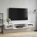 Sieninis televizoriaus stovas Sieninis Balta 140 x 28 x 21 cm