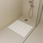 Aptel Kilimėlis vonios kambariui neslystantis po du&scaron;u, du&scaron;o padėklas saunai, baseinui 43x61, balta
