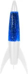 iTotal - Rocket Glitter Lamp - Baltas Base and Mėlyna Light - 36 cm
