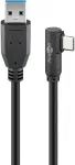 Goobay USB-C į USB A 3.0 kabelis, 90&deg;, juodas, 2 m, USB A, USB C, USB 3.2 Gen 1 (3.1 Gen 1), 5 Gbit/s, juodas