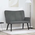 Dvita&scaron;kė sofa Tamsiai pilka 115 x 61 x 87 cm Aksomas