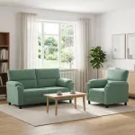 Sofa Sofos komplektas 2 vnt. Jūrinė žalia Aksomas