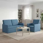 Sofa Sofos komplektas 2 vnt. Mėlyna Kordūrinis audinys