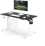 Stalo Jan Nowak Elektrinis su auk&scaron;čio reguliavimu ergonomi&scaron;kas baltai antracitinis, 1200x600 mm: ARIA (5907367517354)