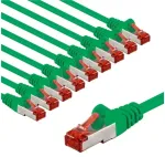 Goobay CAT 6 kabelis krosowy, S/FTP (PiMF), 2 m, žalia, komplektas 10 - Długość kabla 2 m (RB67508)