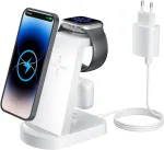 INNISTO belaidė įkrovimo stotelė 3 įrenginiams, 18 W, Qi, USB-C, G618