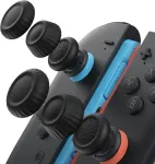 JSAUX juodi analoginių valdymo svirtelių antgaliai Nintendo Switch 2 valdikliui, 3 dydžių, GP0404