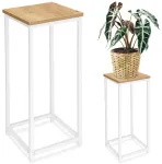 Gėlių stovas 63 cm, baltas, metalinis, augalų stovas, kambarinis, gėlėms eksponuoti, vazonams, dekoratyvinis