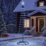 LED kūginė kalėdinė eglutė 180 cm 250 LED &Scaron;alta balta Plienas