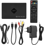 Vaizdo grotuvas Goshyda Full Hd medijos grotuvas, 2.5 colio Full Hd Sata kietojo disko grotuvas su 120g atminties muzikos, vaizdo įra&scaron;ų grotuvu su dekodavimo technologija, skirtas televizoriui (eu)