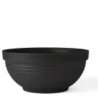 Apvalus gėlių vazonas, didelis dubuo 52cm, juodas terasai, sodo kiemui