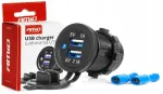 Camelion Mėlynas automobilinis įkroviklis su 2xusb lizdu, atsparus vandeniui, 3.1a, 12v 24v