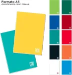 Blasetti One Color - A5 formato sąsiuvinis su linijomis, 1r linijos (linijos be kra&scaron;to), Maxi sąsiuviniai su Jollypage, 10 vienetų pakuotė, 80 g popierius, vienspalvis vir&scaron;elis