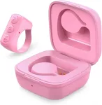 Tik Tok pir&scaron;tų galiukų &scaron;oninis vartytuvas Bluetooth nuotolinio valdymo pultas slinkties žiedas įkraunamas belaidis fotoaparato nuotolinio valdymo pultas užrakto asmenukių mygtuko valdiklis su įkrovimo dėklu, skirtas Ios/android (rožinis)