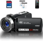 Vaizdo kamera 4k vaizdo kamera hd 48mp ir naktinio matymo vlogų kamera, skirta &bdquo;youtube&ldquo;, internetinė kamera su 18x skaitmeniniu priartinimu, 3 colių jutiklinis ekranas 30 kadrų per sekundę vaizdo kamera su 32 gb sd kortele, nuotolinio valdymo pultas ...