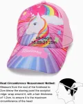 Qleuift 1 x mergaičių beisbolo kepurė, reguliuojama vaiki&scaron;ka snapback stiliaus kepurė, medvilninė, mergaičių beisbolo kepurė, saulės kepurė, spalvingas rožinis vienaragis
