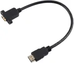 Hdmi adapteris, 30 cm / 100 cm, hdmi male į hdmi female adapterio keitiklis, hdmi male į hdmi female, prailginimo laidas su sraigtine skyle (30 cm)