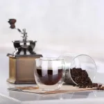 Erbo 6 espresso puodelių rinkinys, 80 ml dvigubų sienelių espresso puodeliai, espresso stiklinės, dvigubų sienelių, espresso puodelis, galima plauti indaplovėje, kavos puodelis espresso macchiato ristretto