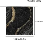 Fairygate B9012 du&scaron;o užuolaida juodo aukso spalvos, atspari pelėsiui, 180 x 180 cm vonios du&scaron;o užuolaidos su marmuro ra&scaron;tu, vandeniui atspari voniai, su 12 du&scaron;o užuolaidų žiedų