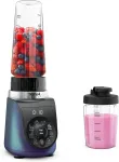 Tefal Blend Up Bl19h4f0 mini trintuvas, 8 automatinės programos, pulso funkcija, nuimami Powelix a&scaron;menys, įeina 2 buteliukai pasiėmimui (400 + 700 ml), tylusis režimas, kompakti&scaron;kas dizainas, 1000 W, mėlynas