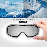 Outdoormaster Otg slidinėjimo akiniai vyrams ir moterims, snieglenčių akiniai, akiniai nuo sniego, 100% apsauga nuo Uv spindulių, slidinėjimo akiniai ne&scaron;iojantiems akinius, akiniai nuo rasojimo snieglentininkams