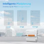 Mamibot W120-dp langų valymo robotas su pur&scaron;kimo funkcija, i&scaron;manusis mar&scaron;ruto planavimas, dviguba kryžminė vandens srovė, valdymas nuotoliniu pulteliu ir programėle, skirtas stiklų valymui, oranžinis
