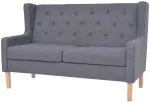 Fotelis Dvivietė sofa, audinys, pilka