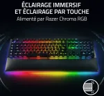 Razer Blackwidow V4 Pro (geltona Switches) mechaninė žaidimų klaviatūra (mechaniniai jungikliai, tyli, slinkties ratukas, 8 specialūs makro klavi&scaron;ai, dirbtinės odos rie&scaron;o atrama, Rgb Chroma) Fr klaviatūra, Fr i&scaron;dėstymas