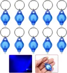 Liaisimi Led Uv raktų pakabuko žibintuvėlis, mini Led raktų pakabuko &scaron;viestuvas, ne&scaron;iojamas raktų pakabuko žibintuvėlis, juodos &scaron;viesos Uv &scaron;lapimo detektorius &scaron;unims (10 vnt., mėlyni)