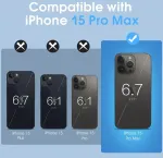 Dosmung skaidrus dėklas, skirtas iphone 15 pro max (6,7 colio), lankstus minimalistinis silikoninis dėklas, mink&scaron;tas dėklas, atsparus smūgiams, atsparus įbrėžimams, mobiliojo telefono dėklas, skirtas iphone 15 pro max, skaidrus