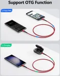 Sunguy usb c kabelis 1 m, usb c į micro usb įkrovimo ir duomenų perdavimo kabelis, įkrauna micro usb įrenginius, usb c kabelis suderinamas su galaxy s7/s5, lg g5/g6, moto su/z2, kindle, plan&scaron;etiniu kompiuteriu, raudonas