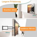 Elived Ev3018 ilgo strypo tv sieninis laikiklis daugumai 26&ndash;65 colių televizorių
