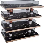Milageto 1:64 diorama akrilinis parkingas 4 auk&scaron;tų vitrina modelių dovanos stalo dekoras dovanos modeliniams automobiliams lengvi metaliniai automobiliai ekranas, 33 x 16 x 32 cm