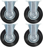 Ratukai, 4 vnt., fiksuoti, 125 mm