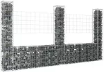 Gabionų krep&scaron;iai su 3 kolonomis, 260x20x150cm, geležis