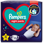 Pampers Naktinės Sauskelnės-Kelnaitės, 4, 25 Sauskelnės, 9-15 kg