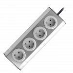 Orno Baldai ir virtuvės lizdas su Velcro užsegimais 4x2P + Z schuko, INOX su 1,5 m laidu.