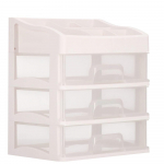 Springos Kosmetikos priemonių dėžutė BEAUTY BOX 3 DRAWERS OPEN CREAM