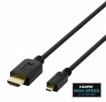 Kabelis DELTACO HDMI - micro HDMI, 4K UHD in 60Hz, 2m, juodas / HDMI-1023-K / 00100007