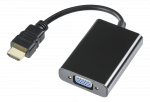 HDMI - VGA adapteris DELTACO 1920x1080 60Hz, 0.2m, juodas / HDMI-VGA7 / R00100028