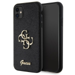 Apple iPhone 11 / XR Guess Hardcase Glitter Script Big 4G (GUHCN61HG4SGK) telefono dėklas juodos spalvos