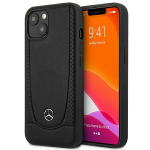 Dėklas Mercedes-Benz Leather Urban Line Case for iPhone 13 / 14 / 15 - Juodas
