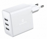 SWISSTEN s&iacute;ťov&yacute; adapt&eacute;r Smart IC 2x USB-A b&iacute;l&aacute;