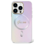 Apple iPhone 15 Pro Guess dėklas IML Iridescent MagSafe (GUHMP15LHITSU) violetinės spalvos