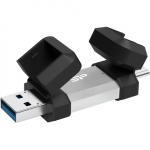 &bdquo;Silicon Power Dual USB Drive&ldquo; | Mobilus C51 | 64 GB | USB Type-A ir USB Type-C | Sidabrinis
