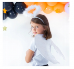 Partypal Angelo sparnai su lankeliu Helovinui balti