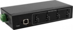 Exsys EXSYS EX-11214HMVS 4 prievadų metalinis USB 2.0 &scaron;akotuvas su 5V/2A maitinimo &scaron;altiniu Genesys Chipset